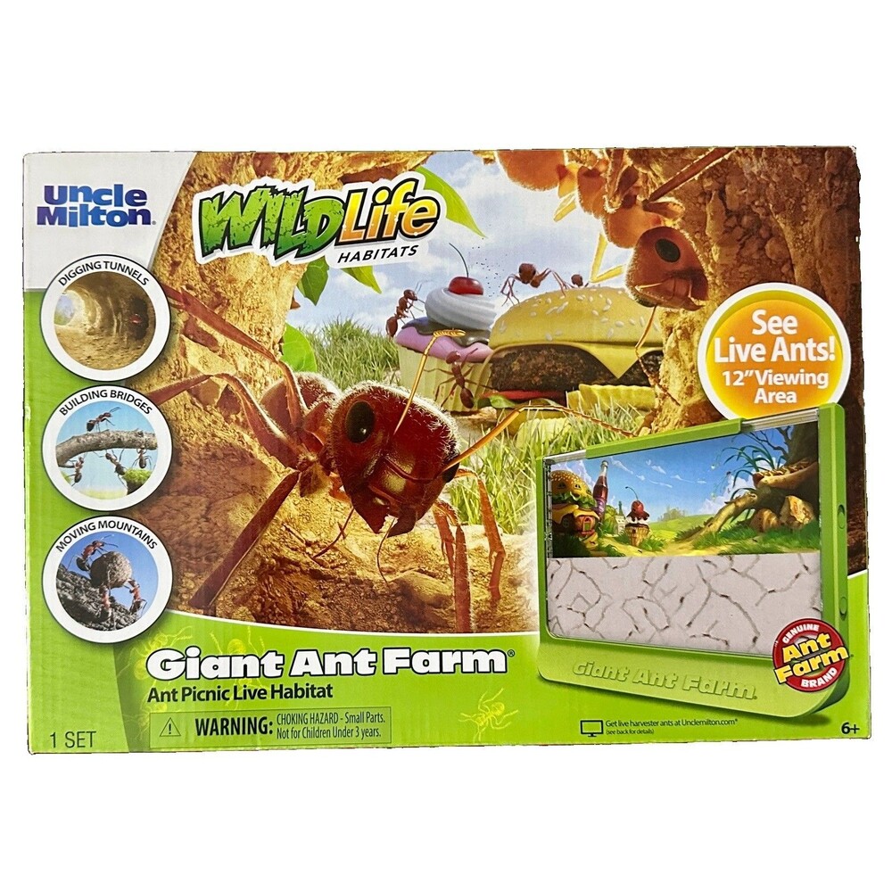 Uncle Milton Giant Ant Farm - Large Viewing Area Ant Picnic New
